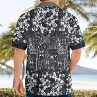 Black Hawaiian Tapa Tribal Hibiscus Hawaiian Shirt LT9 - Polynesian Pride