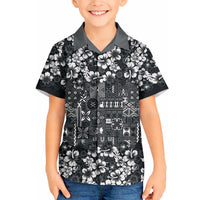 Black Hawaiian Tapa Tribal Hibiscus Hawaiian Shirt LT9 - Polynesian Pride