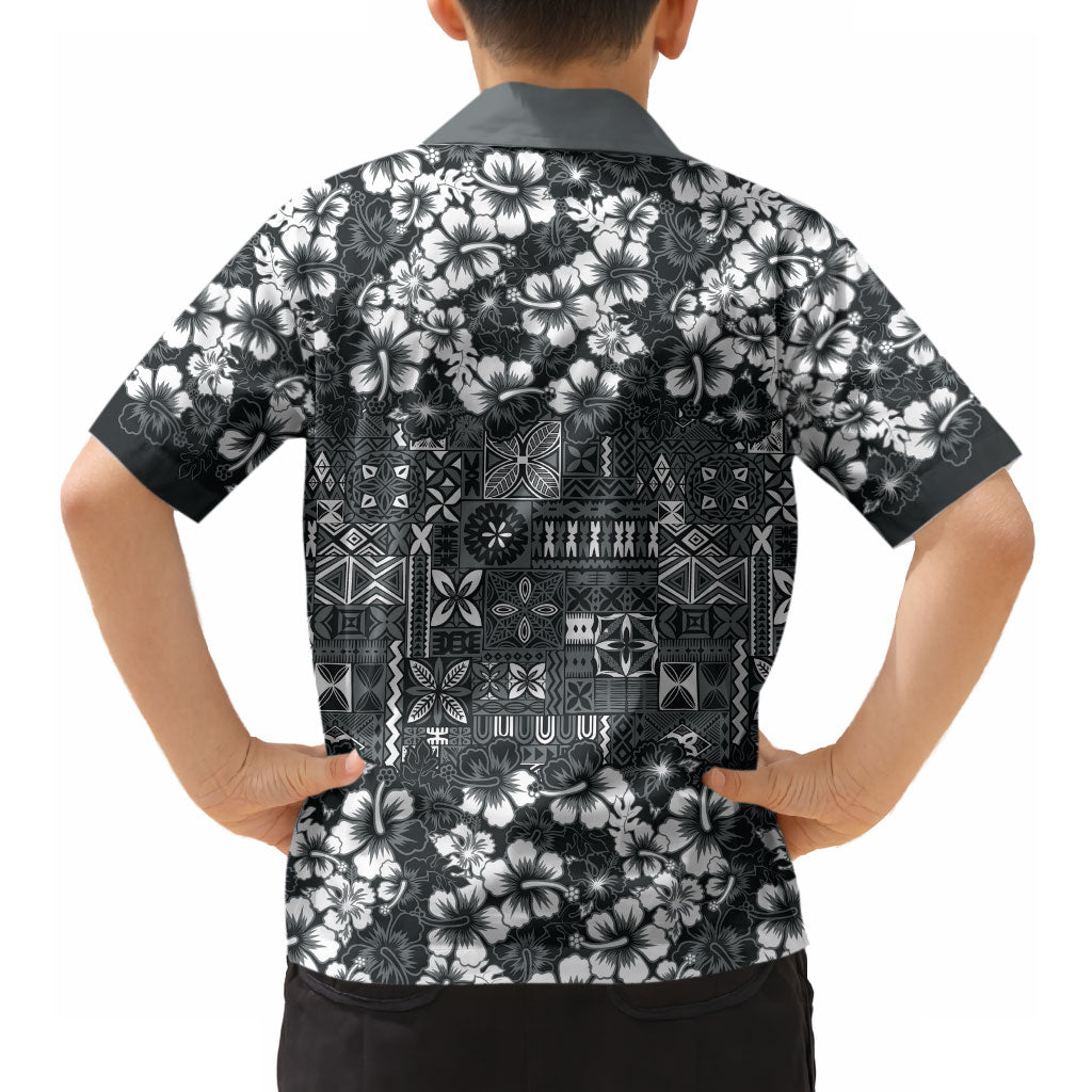 Black Hawaiian Tapa Tribal Hibiscus Hawaiian Shirt LT9 - Polynesian Pride