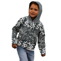 Black Hawaiian Tapa Tribal Hibiscus Kid Hoodie LT9 - Polynesian Pride