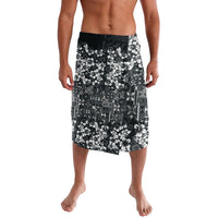 Black Hawaiian Tapa Tribal Hibiscus Lavalava LT9 Black - Polynesian Pride