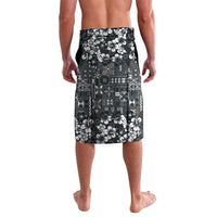 Black Hawaiian Tapa Tribal Hibiscus Lavalava LT9 - Polynesian Pride