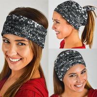 Black Hawaiian Tapa Tribal Hibiscus Neck Gaiter LT9 - Polynesian Pride