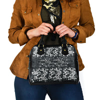 Black Hawaiian Tapa Tribal Hibiscus Shoulder Handbag LT9 - Polynesian Pride