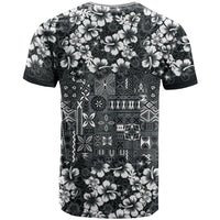 Black Hawaiian Tapa Tribal Hibiscus T Shirt LT9 - Polynesian Pride