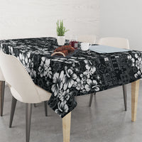 Black Hawaiian Tapa Tribal Hibiscus Tablecloth LT9 - Polynesian Pride
