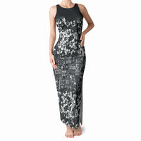 Black Hawaiian Tapa Tribal Hibiscus Tank Maxi Dress LT9 Women Black - Polynesian Pride