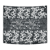 Black Hawaiian Tapa Tribal Hibiscus Tapestry LT9 - Polynesian Pride