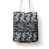 Black Hawaiian Tapa Tribal Hibiscus Tote Bag LT9 - Polynesian Pride
