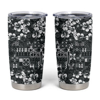 Black Hawaiian Tapa Tribal Hibiscus Tumbler Cup LT9 Black - Polynesian Pride