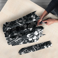 Black Hawaiian Tapa Tribal Hibiscus Umbrella LT9 - Polynesian Pride