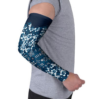 Blue Hawaiian Tapa Tribal Hibiscus Arm Sleeves LT9 - Polynesian Pride
