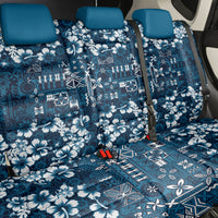 Blue Hawaiian Tapa Tribal Hibiscus Back Car Seat Cover LT9 - Polynesian Pride