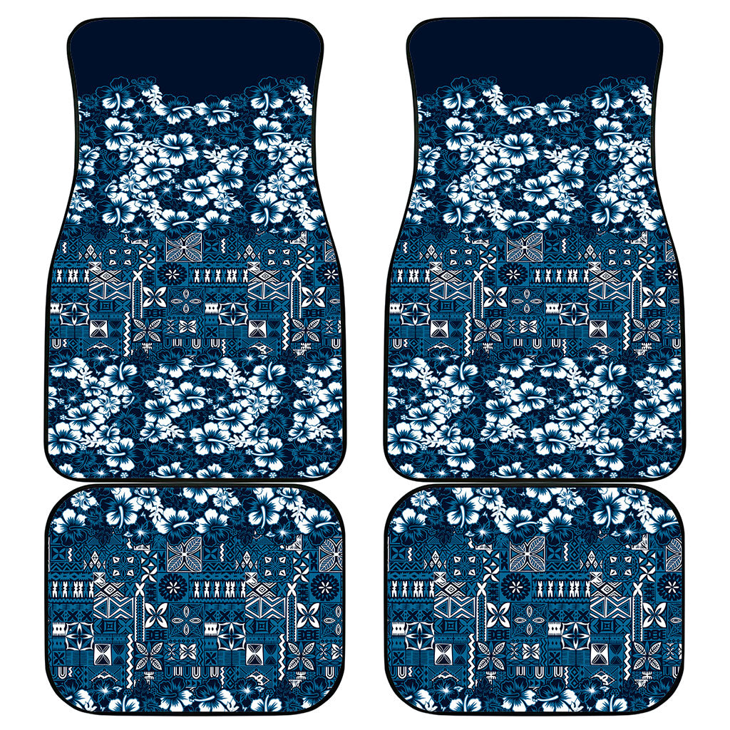 Blue Hawaiian Tapa Tribal Hibiscus Car Mats LT9 - Polynesian Pride