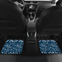 Blue Hawaiian Tapa Tribal Hibiscus Car Mats LT9 Set 2pcs - Back Blue - Polynesian Pride