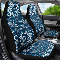 Blue Hawaiian Tapa Tribal Hibiscus Car Seat Cover LT9 - Polynesian Pride
