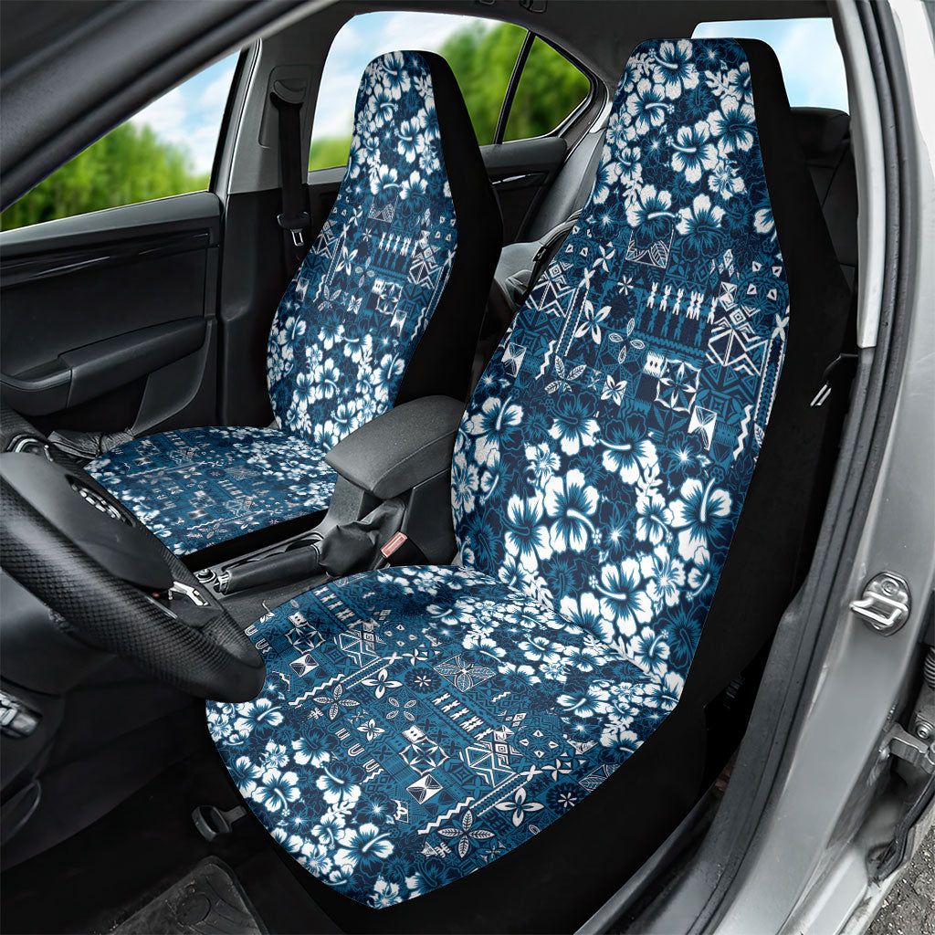 Blue Hawaiian Tapa Tribal Hibiscus Car Seat Cover LT9 - Polynesian Pride