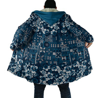 Blue Hawaiian Tapa Tribal Hibiscus Cloak LT9 - Polynesian Pride