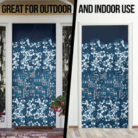 Blue Hawaiian Tapa Tribal Hibiscus Door Cover LT9 - Polynesian Pride