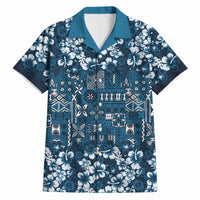 Blue Hawaiian Tapa Tribal Hibiscus Hawaiian Shirt LT9 Blue - Polynesian Pride