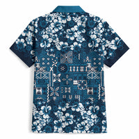 Blue Hawaiian Tapa Tribal Hibiscus Hawaiian Shirt LT9 - Polynesian Pride