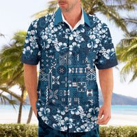 Blue Hawaiian Tapa Tribal Hibiscus Hawaiian Shirt LT9 - Polynesian Pride