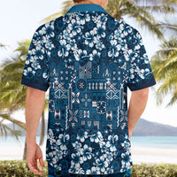 Blue Hawaiian Tapa Tribal Hibiscus Hawaiian Shirt LT9 - Polynesian Pride