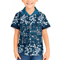 Blue Hawaiian Tapa Tribal Hibiscus Hawaiian Shirt LT9 - Polynesian Pride