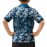 Blue Hawaiian Tapa Tribal Hibiscus Hawaiian Shirt LT9 - Polynesian Pride