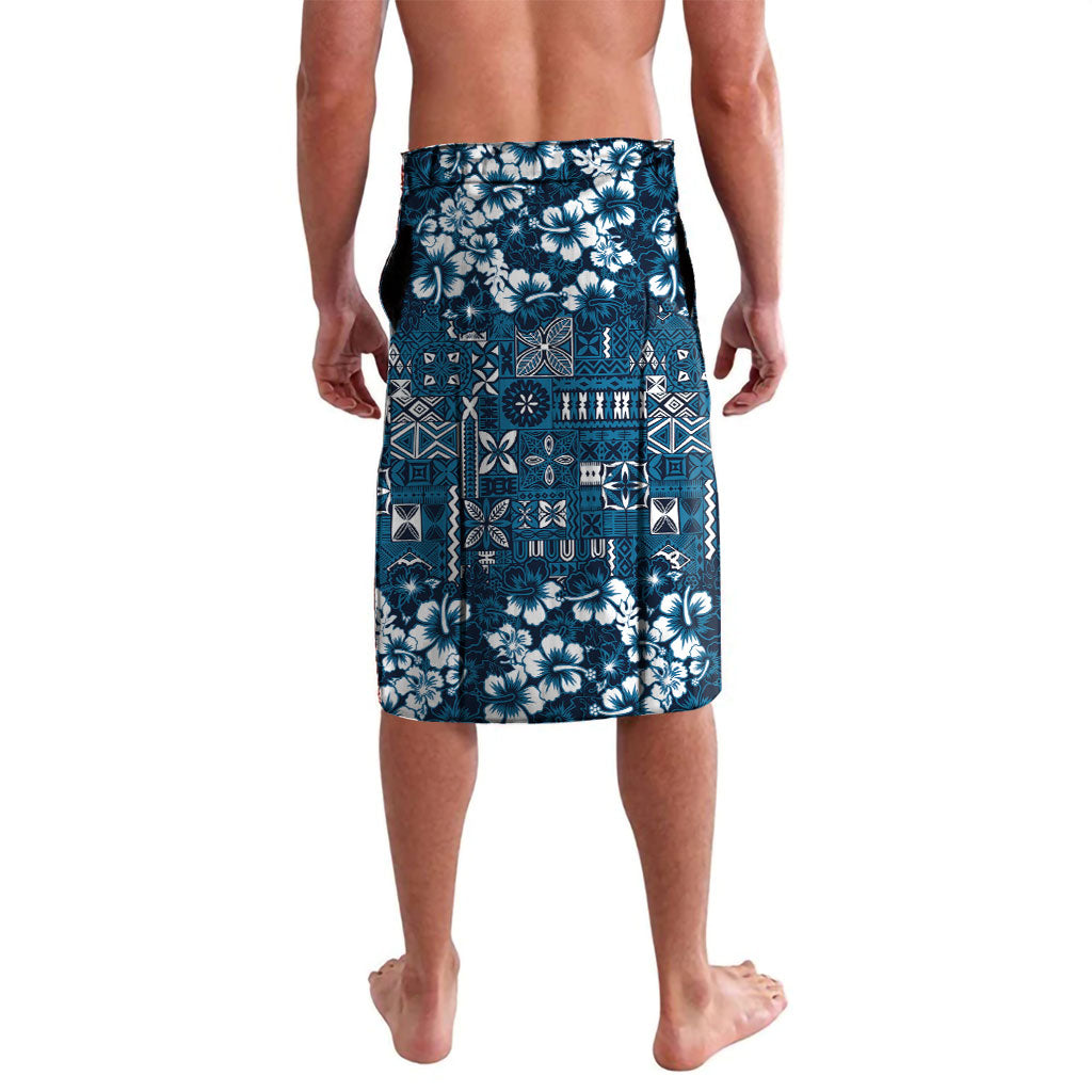 Blue Hawaiian Tapa Tribal Hibiscus Lavalava LT9 - Polynesian Pride