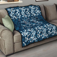 Blue Hawaiian Tapa Tribal Hibiscus Quilt LT9 - Polynesian Pride