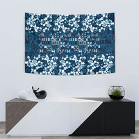 Blue Hawaiian Tapa Tribal Hibiscus Tapestry LT9 - Polynesian Pride