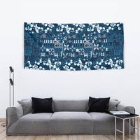 Blue Hawaiian Tapa Tribal Hibiscus Tapestry LT9 - Polynesian Pride