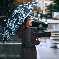 Blue Hawaiian Tapa Tribal Hibiscus Umbrella LT9 - Polynesian Pride