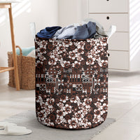 Burgundy Hawaiian Tapa Tribal Hibiscus Laundry Basket LT9 Burgundy - Polynesian Pride
