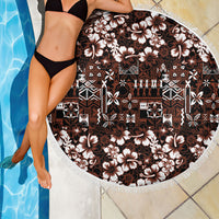 Burgundy Hawaiian Tapa Tribal Hibiscus Beach Blanket LT9 - Polynesian Pride
