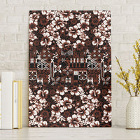 Burgundy Hawaiian Tapa Tribal Hibiscus Canvas Wall Art LT9 Without Frame Burgundy - Polynesian Pride