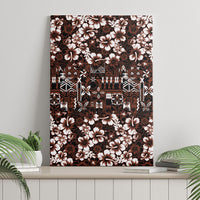 Burgundy Hawaiian Tapa Tribal Hibiscus Canvas Wall Art LT9 - Polynesian Pride