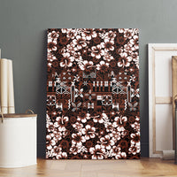 Burgundy Hawaiian Tapa Tribal Hibiscus Canvas Wall Art LT9 - Polynesian Pride