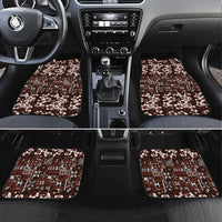 Burgundy Hawaiian Tapa Tribal Hibiscus Car Mats LT9 Set 4pcs Burgundy - Polynesian Pride