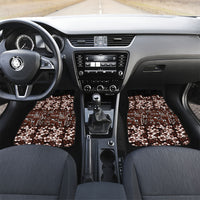 Burgundy Hawaiian Tapa Tribal Hibiscus Car Mats LT9 Set 2pcs - Front Burgundy - Polynesian Pride