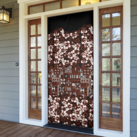 Burgundy Hawaiian Tapa Tribal Hibiscus Door Cover LT9 - Polynesian Pride