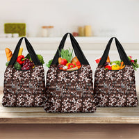 Burgundy Hawaiian Tapa Tribal Hibiscus Grocery Bag LT9 3-pack One Size Burgundy - Polynesian Pride