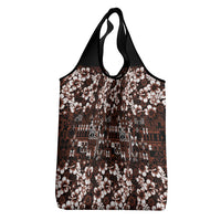 Burgundy Hawaiian Tapa Tribal Hibiscus Grocery Bag LT9 - Polynesian Pride