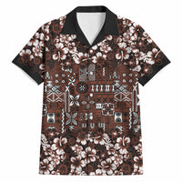 Burgundy Hawaiian Tapa Tribal Hibiscus Hawaiian Shirt LT9 Burgundy - Polynesian Pride
