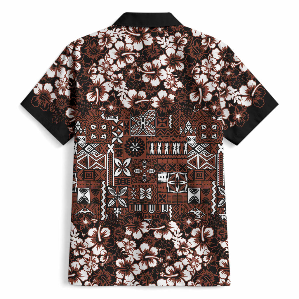 Burgundy Hawaiian Tapa Tribal Hibiscus Hawaiian Shirt LT9 - Polynesian Pride