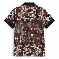 Burgundy Hawaiian Tapa Tribal Hibiscus Hawaiian Shirt LT9 - Polynesian Pride