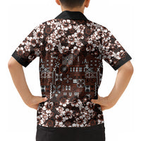 Burgundy Hawaiian Tapa Tribal Hibiscus Hawaiian Shirt LT9 - Polynesian Pride