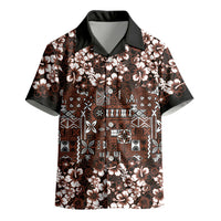 Burgundy Hawaiian Tapa Tribal Hibiscus Kid Hawaiian Shirt LT9 - Polynesian Pride