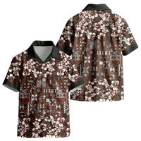 Burgundy Hawaiian Tapa Tribal Hibiscus Kid Hawaiian Shirt LT9 - Polynesian Pride